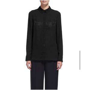 Whistles Tigers Embroidered Button Down Blouse